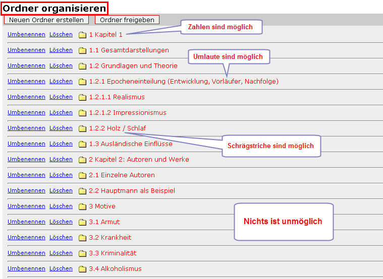 Ordnerübersicht